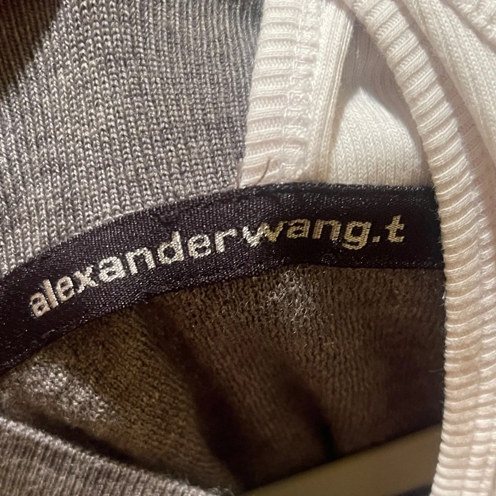 Alexander Wang Gray V-Neck Sweatshirt with White Layer - Picture 3 of 3